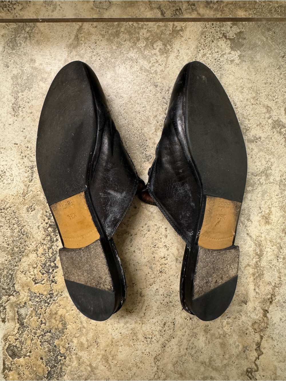Gucci Black Leather Women's Princetown Loafers - Picture 3 of 3